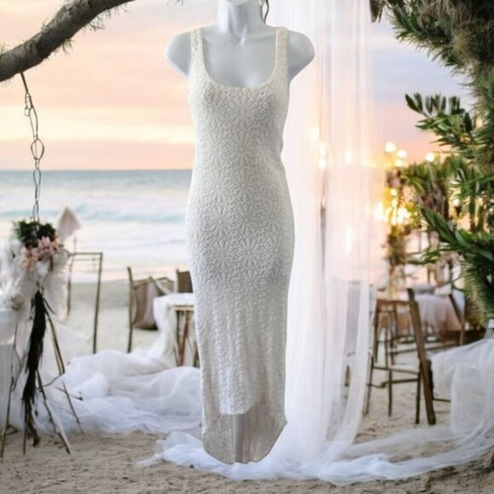 Jen’s Pirate Booty ✦ Wilde Sundress ✦ Casablanca White Crochet Lace Midi Sz XS - Picture 5 of 12